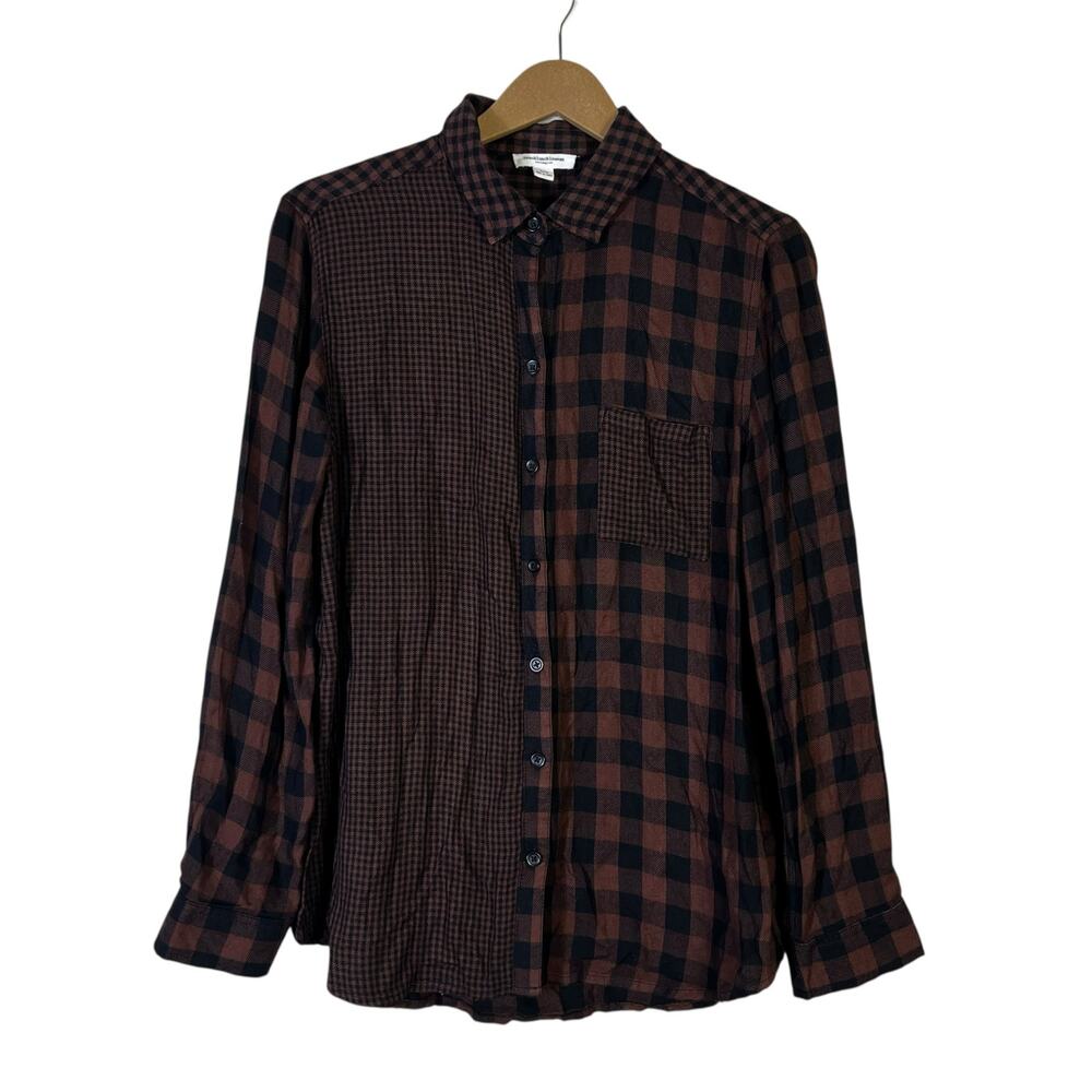 Beachlunchlounge Plaid Patchwork Button Shirt Wom… - image 2